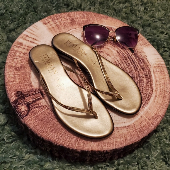 Italian Shoemakers Shoes - Gold Sandals by Italian Shoemakers